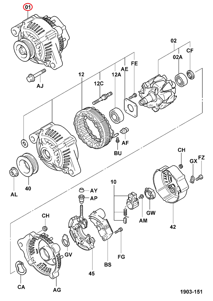 ALTERNADOR 12V SERIE 7y8
